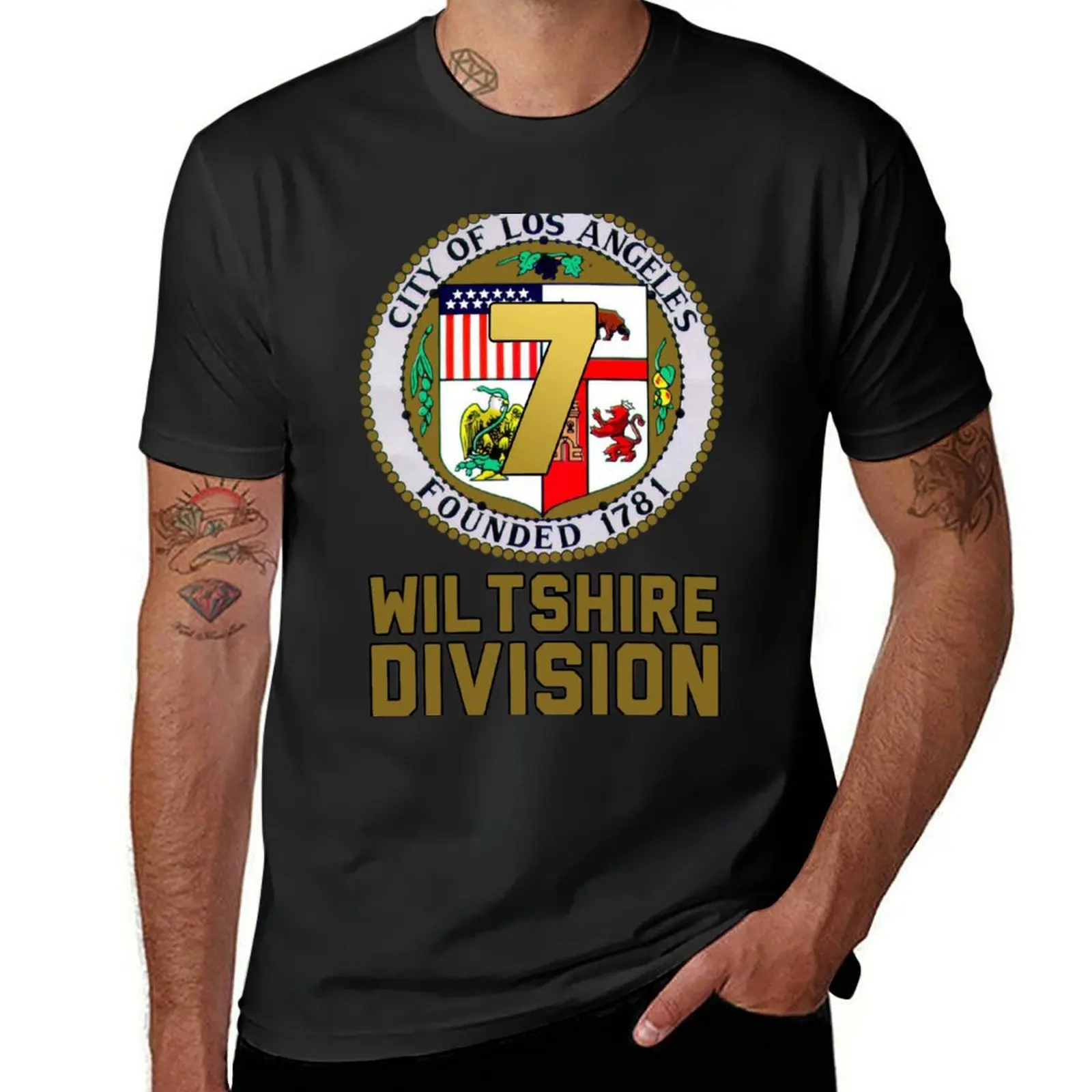 7 wilshire LAPD DIVISION 7 camiseta hippie, ropa estética, camisas de sudor, hombres