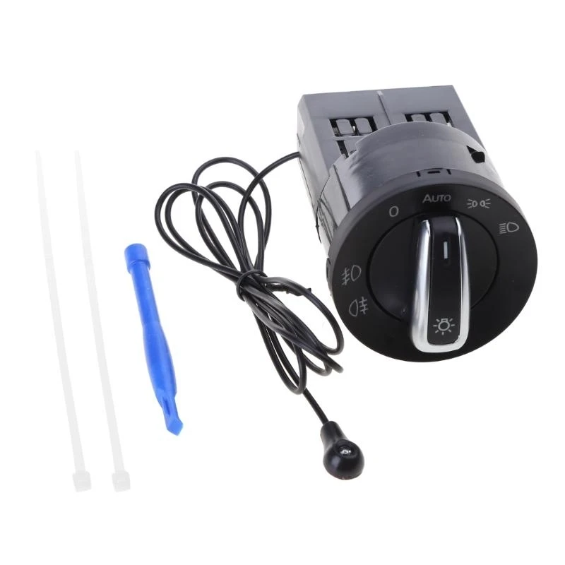 

JU06 Car Headlight Fog Lamp Headlamp On Off Compatible for Golf 4 MK4 B5 Chrome Plug Styling Accessories