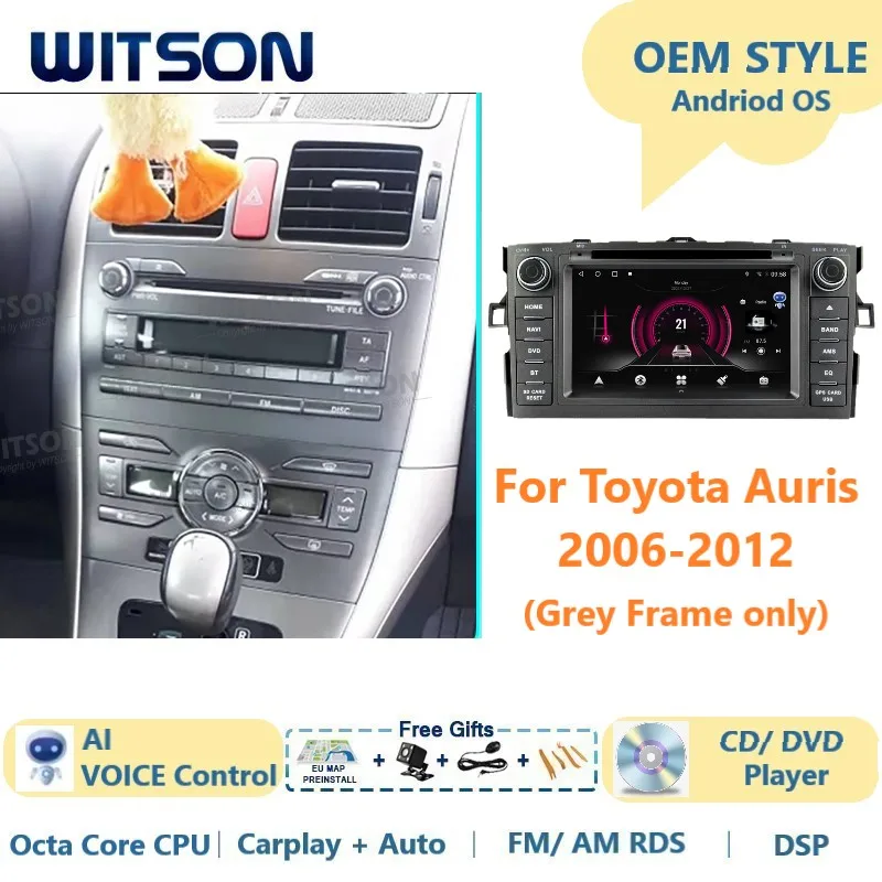 

WITSON Android 13 Car Audio Gps DVD for TOYOTA AURIS 2007-2011 Auto Multimedia Player Stereo AutoAudio Carplay Vehicle Head Unit