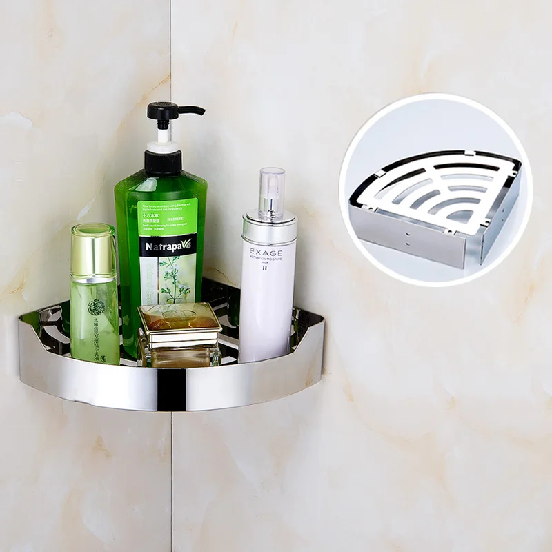 New Style Stainless Steel Wall Rack Shower Corner Bathroom Shelf