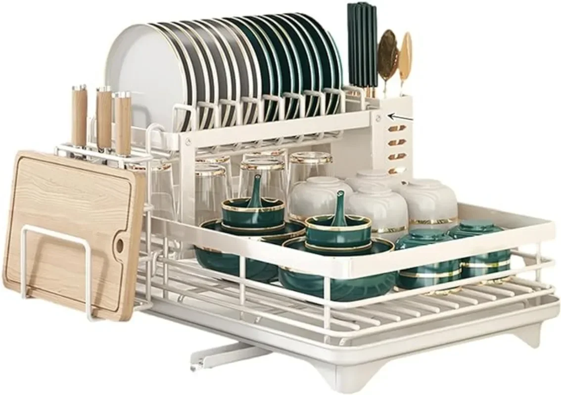 

Kitchen Cabinet Dish Drying Rack Storage Stainles Steel Organizer Kitchen Counter Drainer With Drainboard Cutlery Storage Holder