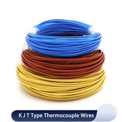 2~50m K J T Type Thermocouple Wire 2 Cores PTFE Insulator Electronic Line High Temperature Measuring Compensation Cable