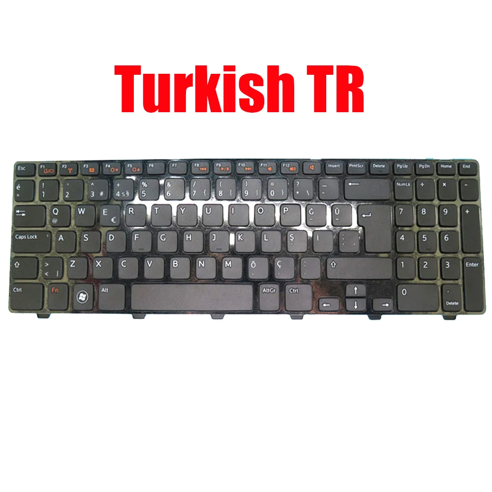 US/TR Laptop Keyboard For DELL For Inspiron 15R N5110 M5110 M511R 00KMPC 0KMPC SL Slovenian English Turkish Black With Frame New