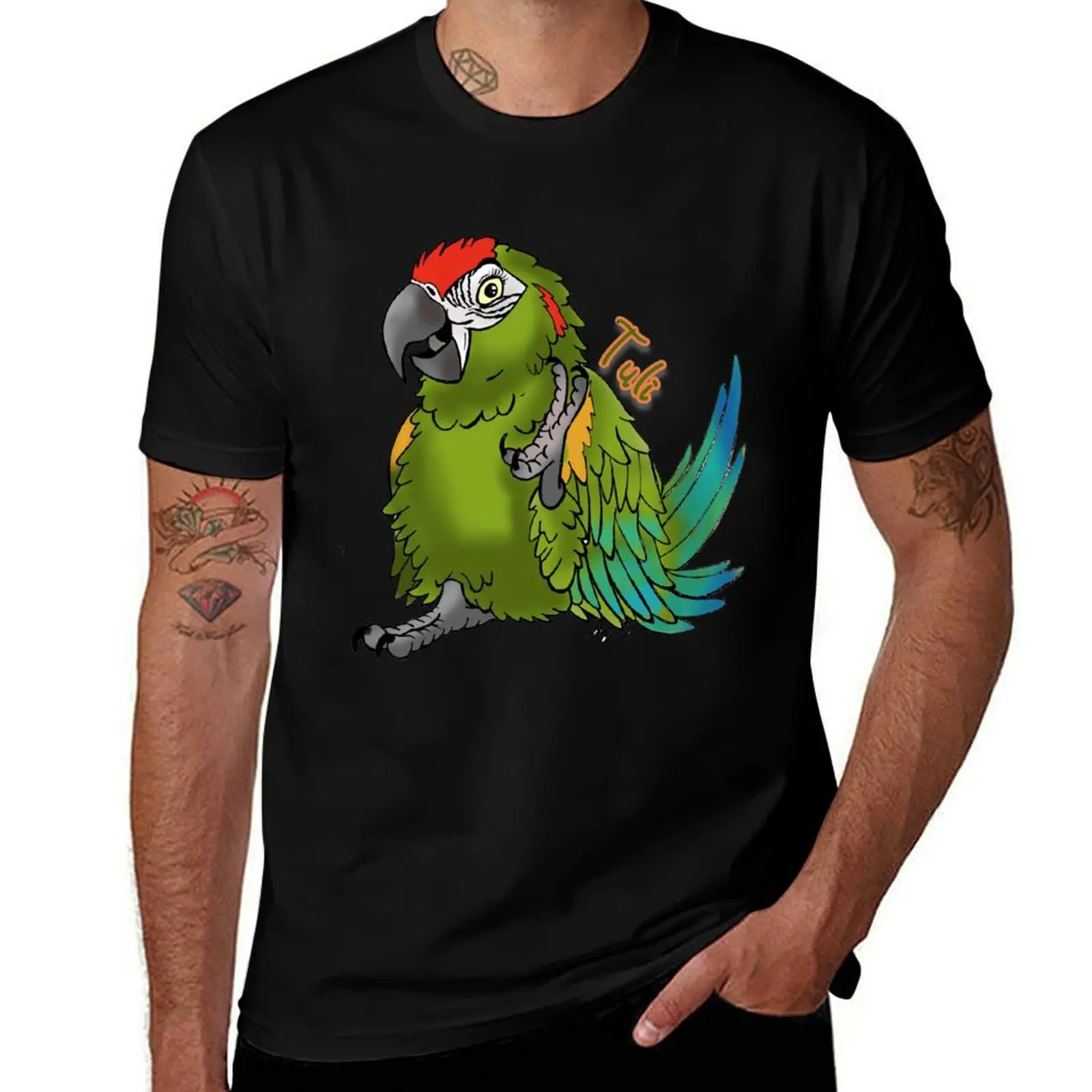 Tuli the Red Fronted Macaw T-Shirt Casual Loose Daily Wear T-Shirt