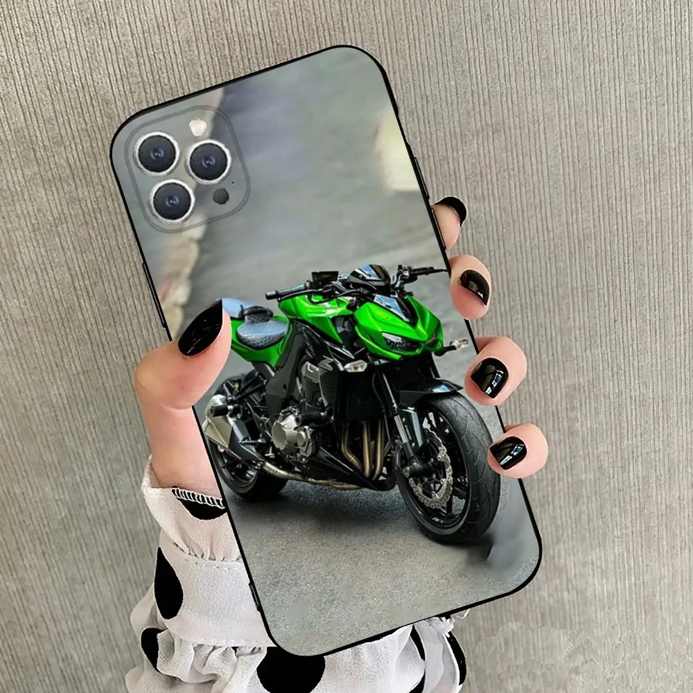 K-Kawasakis Car  Phone Case For iPhone 15,14,13,12,11,Plus,Pro Max,XS,X,XR,SE,Mini,8,7 Soft Silicone Black Cover