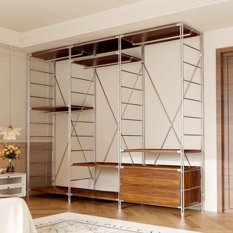 Carbon Steel Wardrobe Shelves Cloakroom Bedroom Walk-in Open