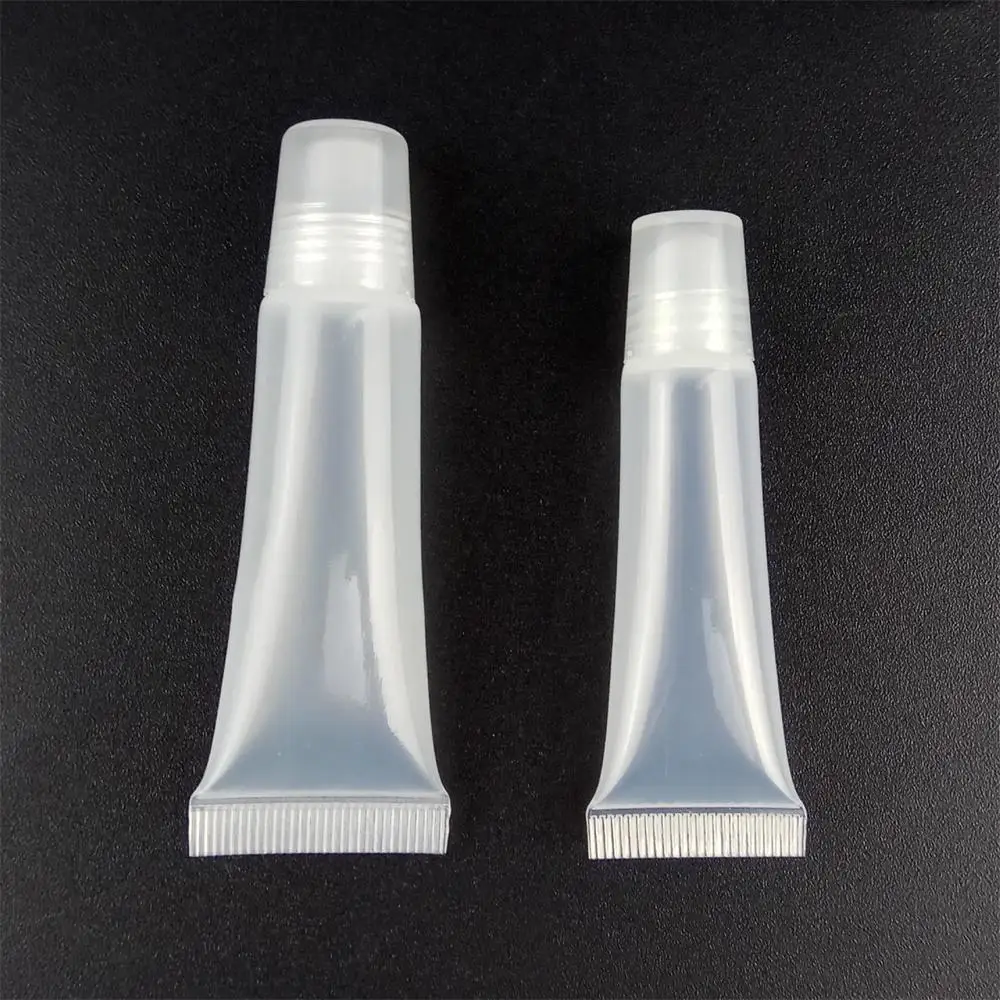 5pcs Empty Refillable Plastic Squeeze Tubes Translucent Flip Cover Cosmetic Containers Soft Plastic Tube Makeup Travel Bottle