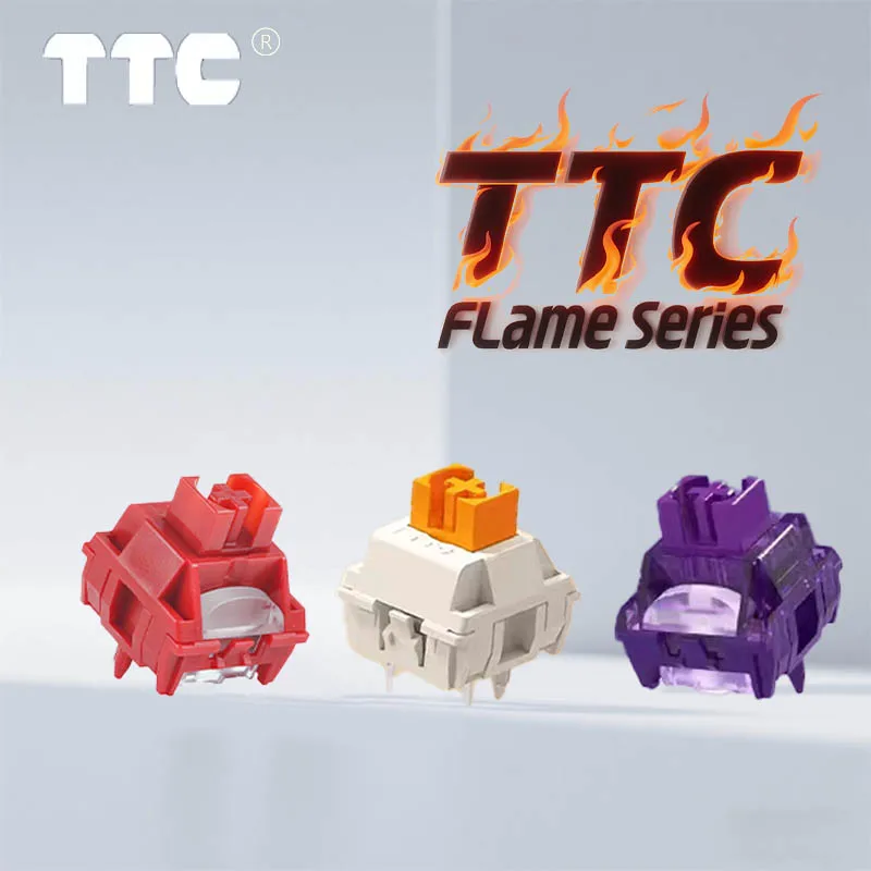 TTC لهب الأحمر V2 المشتعلة الأرجواني V2 لهب البرتقالي التبديل الخطي 5 دبابيس HiFi الغبار برهان لعبة الرياضة الإلكترونية لوحة المفاتيح الميكانيكية التبديل