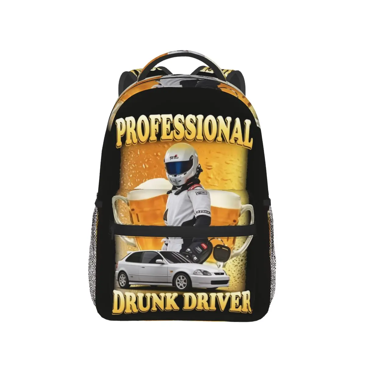 Professional Drunk Driver  Meme Backpack Hot Sale Daypack Large Capacity Kids BookBag School Bag Shoulder Bags for Men Women