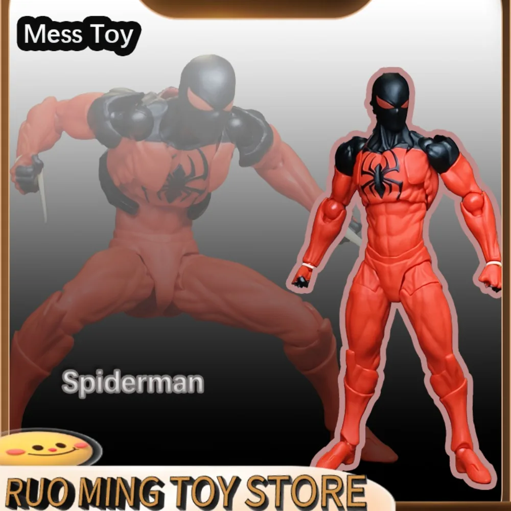 

Mess Toys Spiderman Anime Action Figure Red Neighbor Symbiote Scarlet Spider Kaine Parker Figurine PVC Statue Collect Gifts Toys