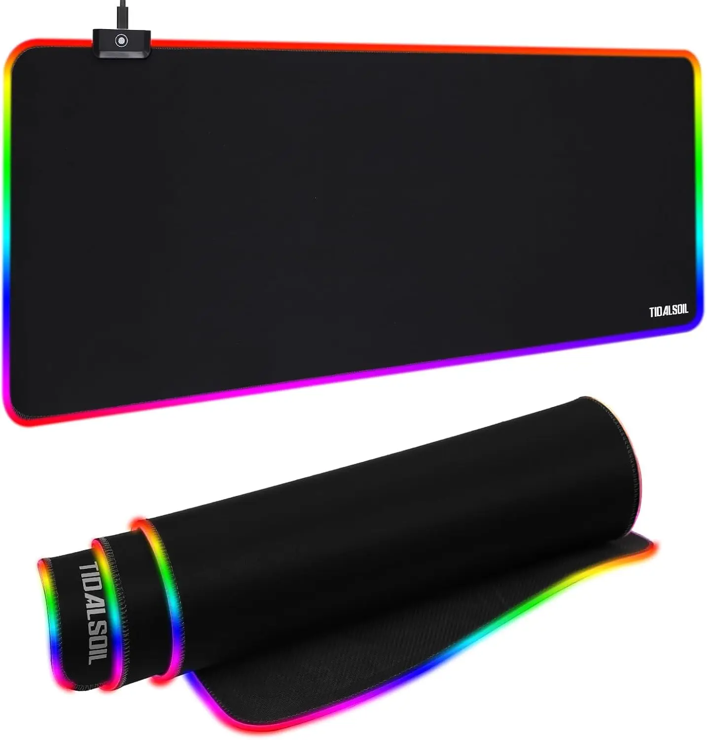 

31.5x11.8in RGB Gaming Mouse Pad with 12 Light Modes, Non-Slip Base, Large Keyboard Pad for PC, Office, Black