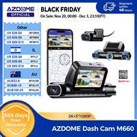 AZDOME 360° 4CH Dash Cam M660 2K+3*1080P GPS 5G WiFi Video Recorder Car DVR Built-in 128GB eMMC IR Night Vision 24H Parking Mode