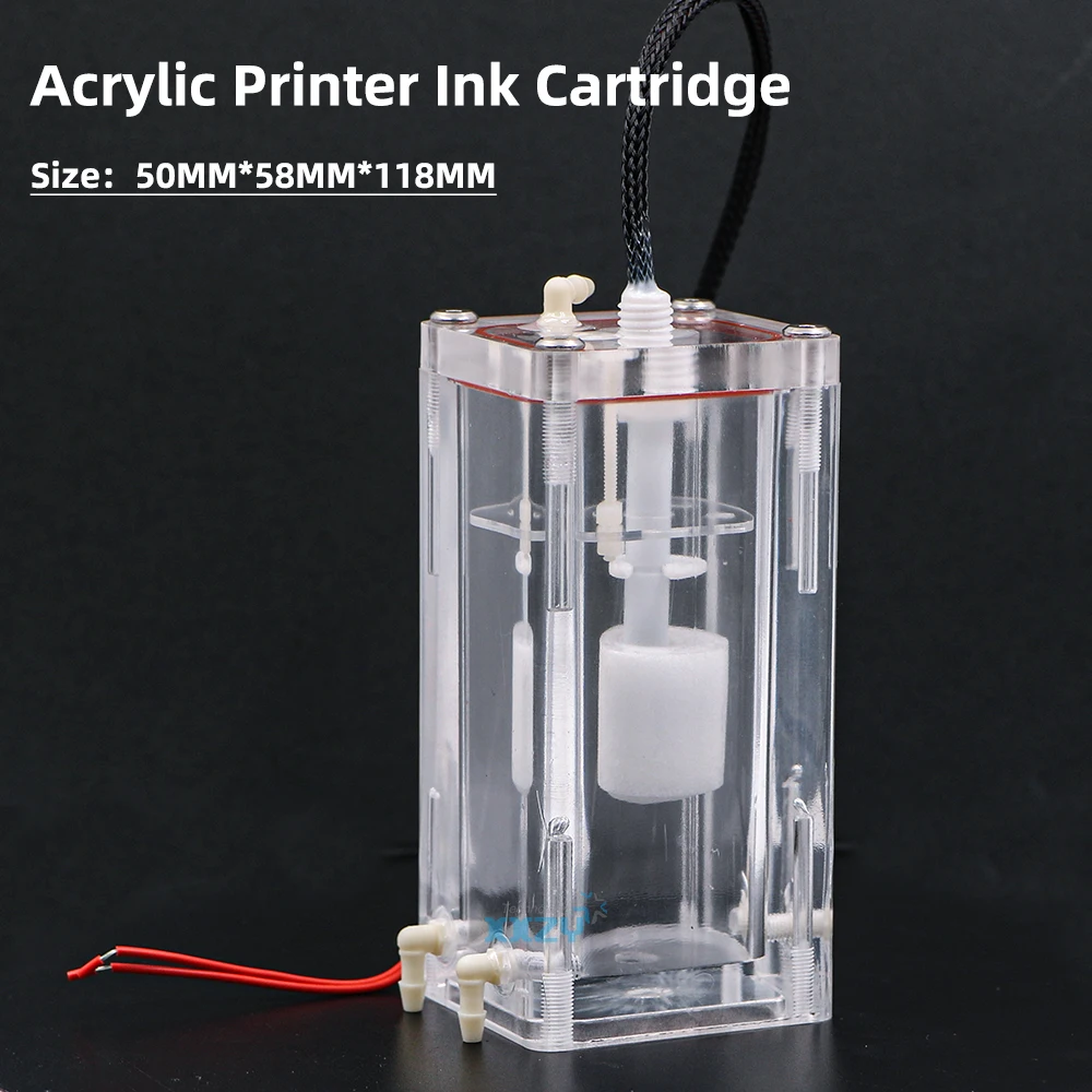

Прозрачный акриловый картридж 52*58*118 мм для цифровой текстильной печатной машины Бутылка с чернилами на водной основе