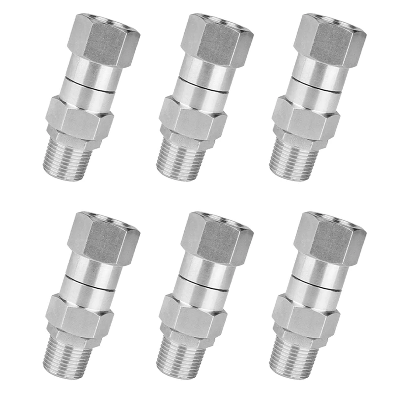 

6X High Pressure Washer Swivel Joint 3/8 Inch Pressure Washer Hose Fittings 360 Degree Rotation Connector Car Washing