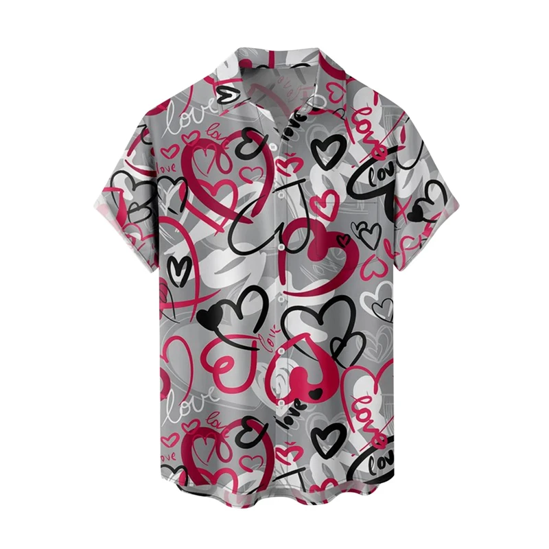 Hawaiian 3d Print Shirt For Men Couple Summer Outdoor Beach Men's Short-sleeved Clothing Casual Men Women Shirts Street Blouse