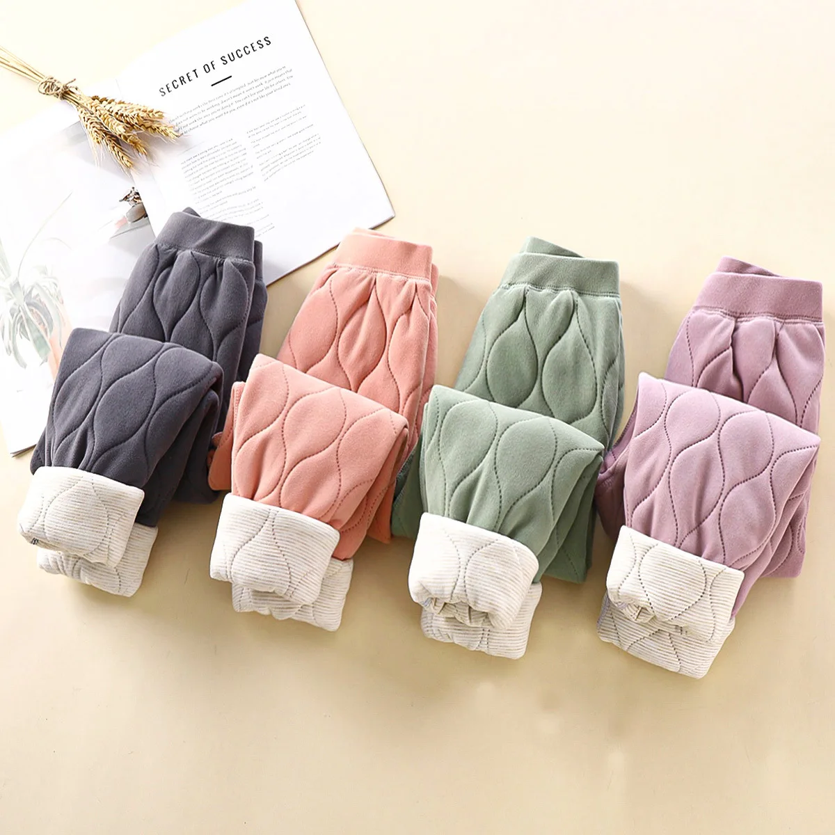 Childres'w Cotton Pant Thickened Cotton Winter Boys And Students Wear Girls School Uniforms Inner Lining And Warm Pants