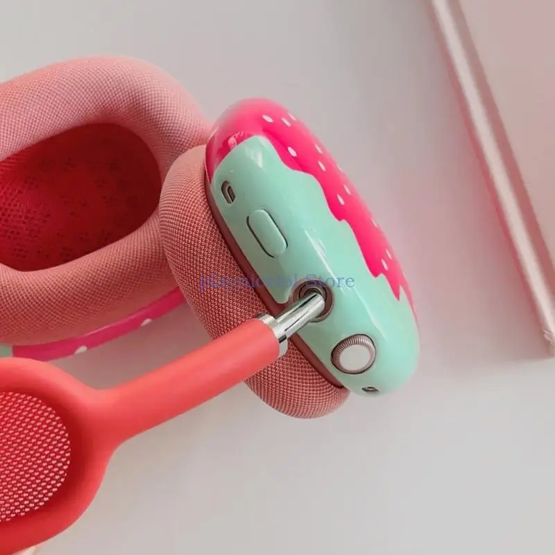 Full Coverage Strawberry Protector Headsets Cover for Airpods Pods Earphone Case,Shockproof PC Earpads Easy to Carry E8BA