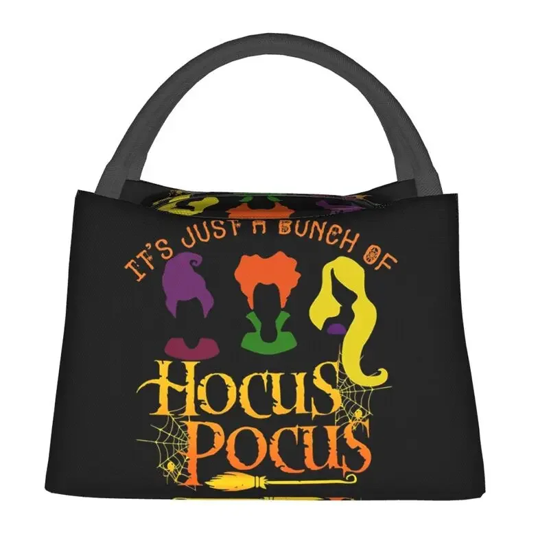 Hocus Halloween Night Pocus Borsa termica per il pranzo per le donne Strega Film horror Resuable Termico Cooler Food Lunch Box