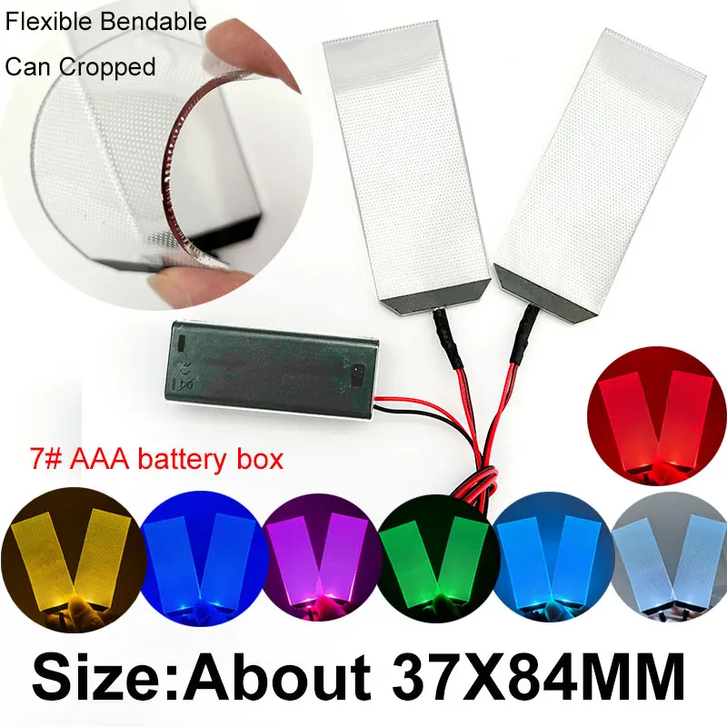 

37X84mm Cosplay Modified Eye Light Accessories with Helmet Masks Flexible Bendable Led Eyes Can Cropped 7# AAA Battery Box