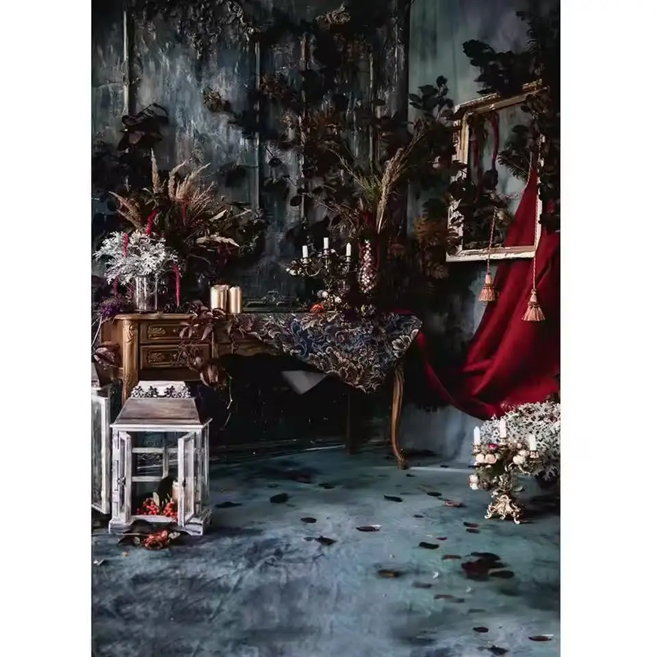 

Gothic Room Candlestick Halloween Photo Backgrounds for Sudio Vinyl Backdrop for Portrait Children Photography Props Photocall