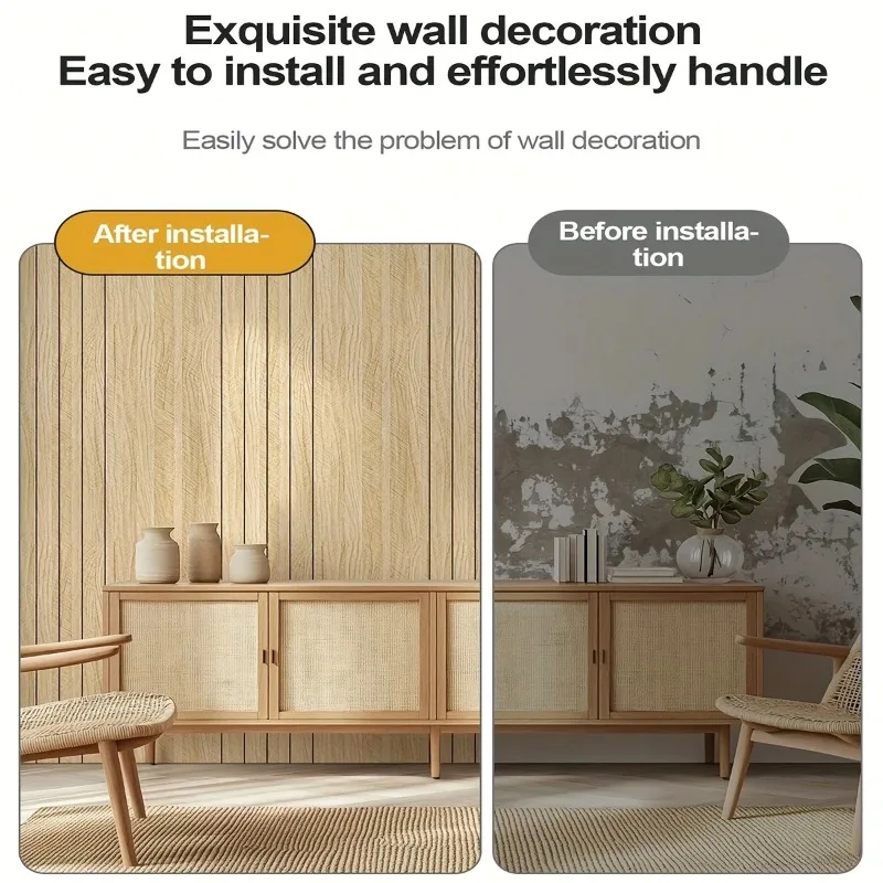 Peel & Stick 3D Wallpaper with Wood Grain Pattern Self-Adhesive Wallpaper for Home Decor and Works Well on Ceilings Partitions