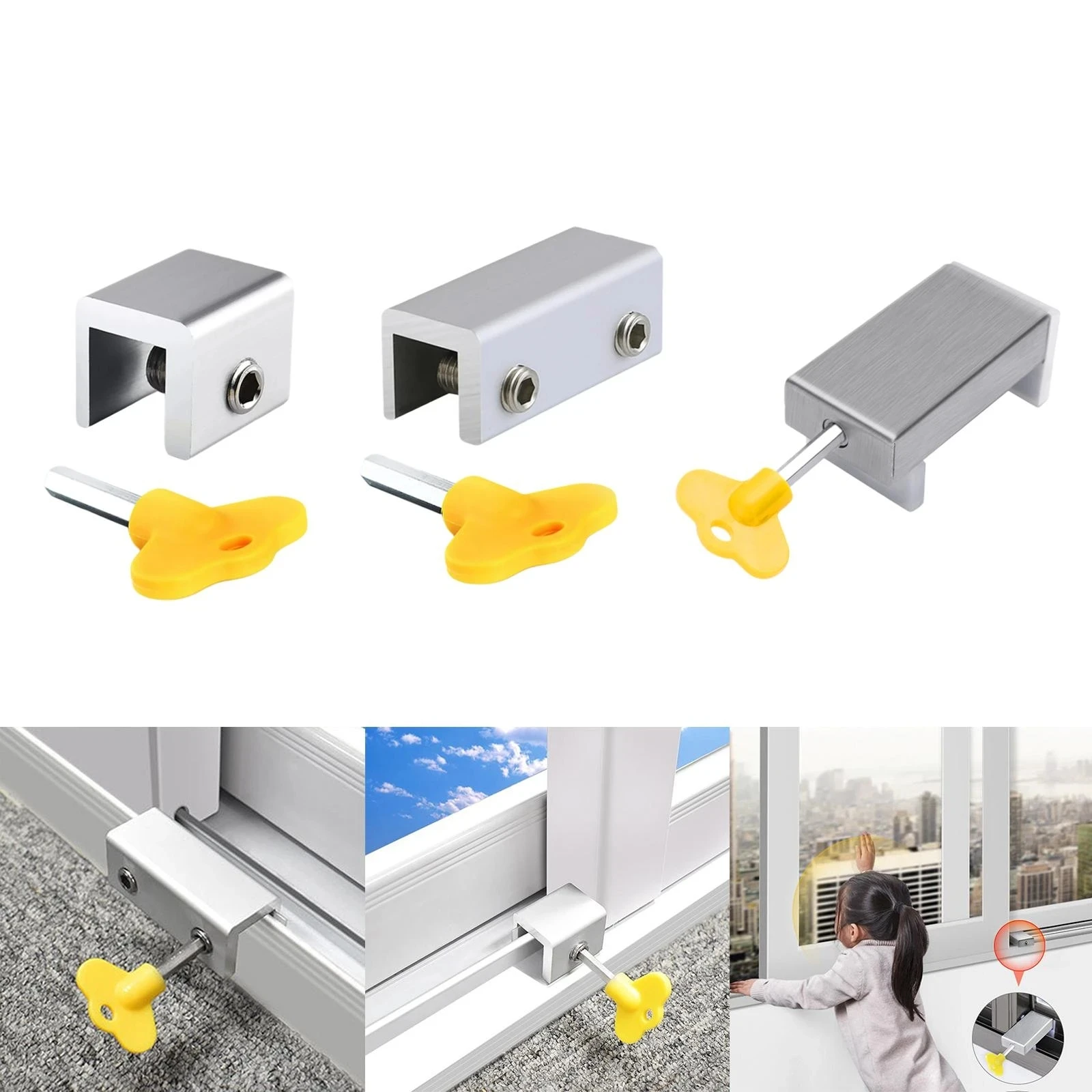 Mobile Window Safety Lock Prevent Children And Pet From Falling Down Limiter Anti-theft Door Stopper Household Improved Hardware