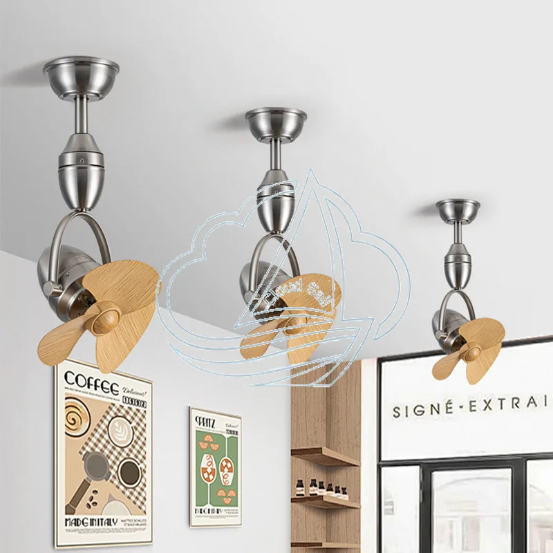 Oscillating 12-Inch Ceiling-Mounted Electric Fan Creative Design Household Cooling Device for Living Dining Room