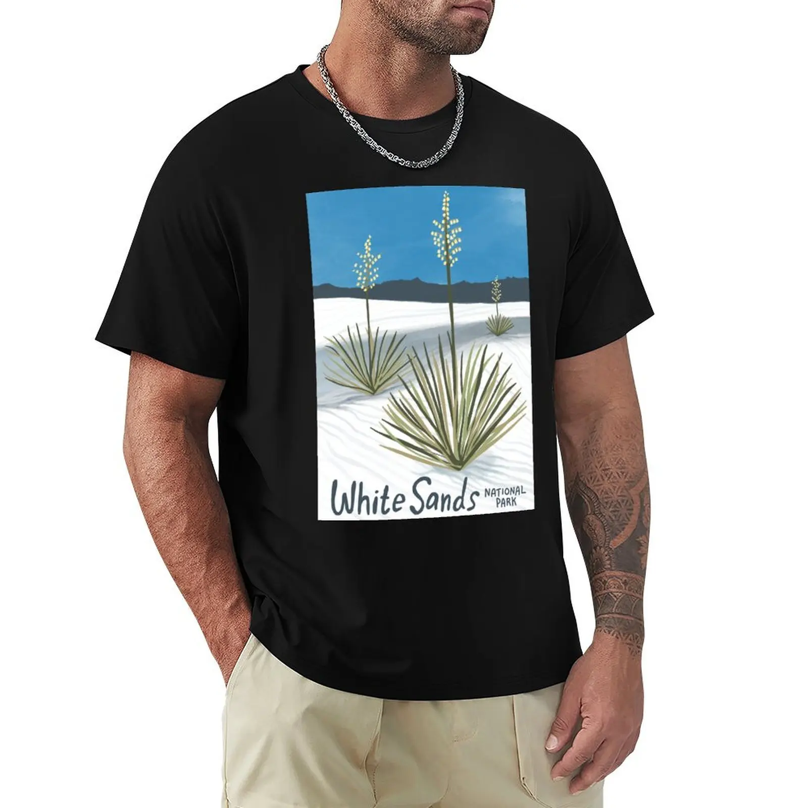 

White Sands National Park New Mexico Illustration T-Shirt Summer Festival T-Shirt