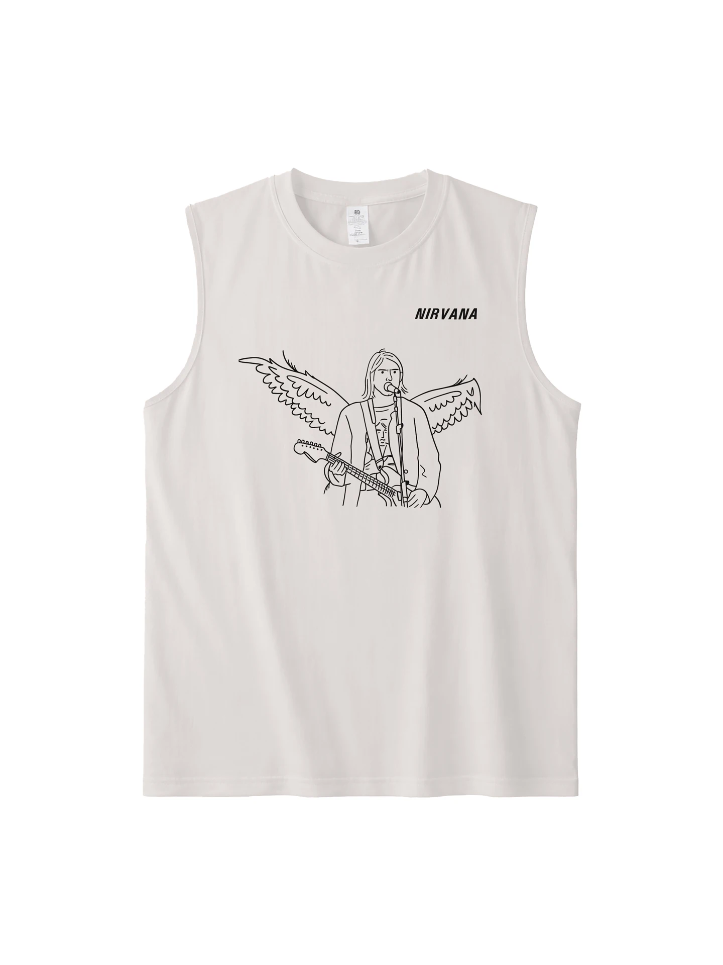 Gothic Rock Style Pure Cotton American Casual Sleeveless Tank Top Band Print Youth Summer Fashion Men's T-Shirt