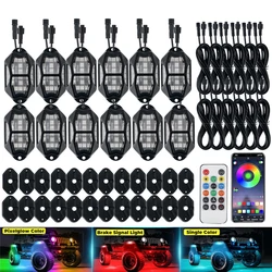 Underglow Rock Lights 6/8/10/12 Pods RGB Led Multi Color App Remote Control Music Mode Well For Pickup ATV RZR UTV Chassis Light