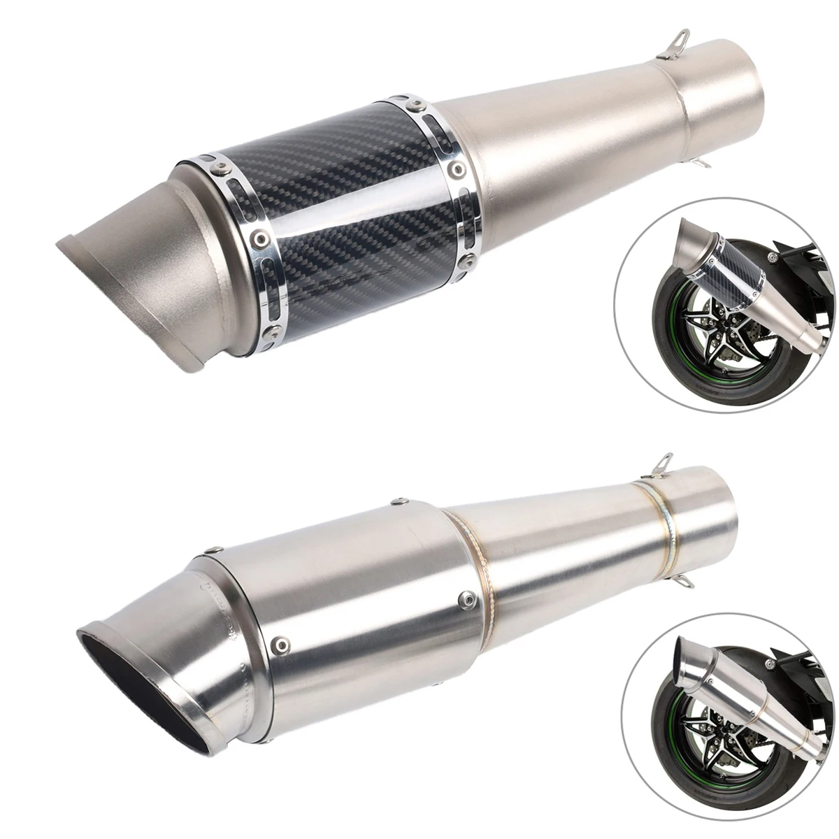 

Silenciador de tubo de escape de motocicleta con forma de granada Universal, diámetro 51mm, adecuado para Z1000 Z900 GSR600 FZ6N