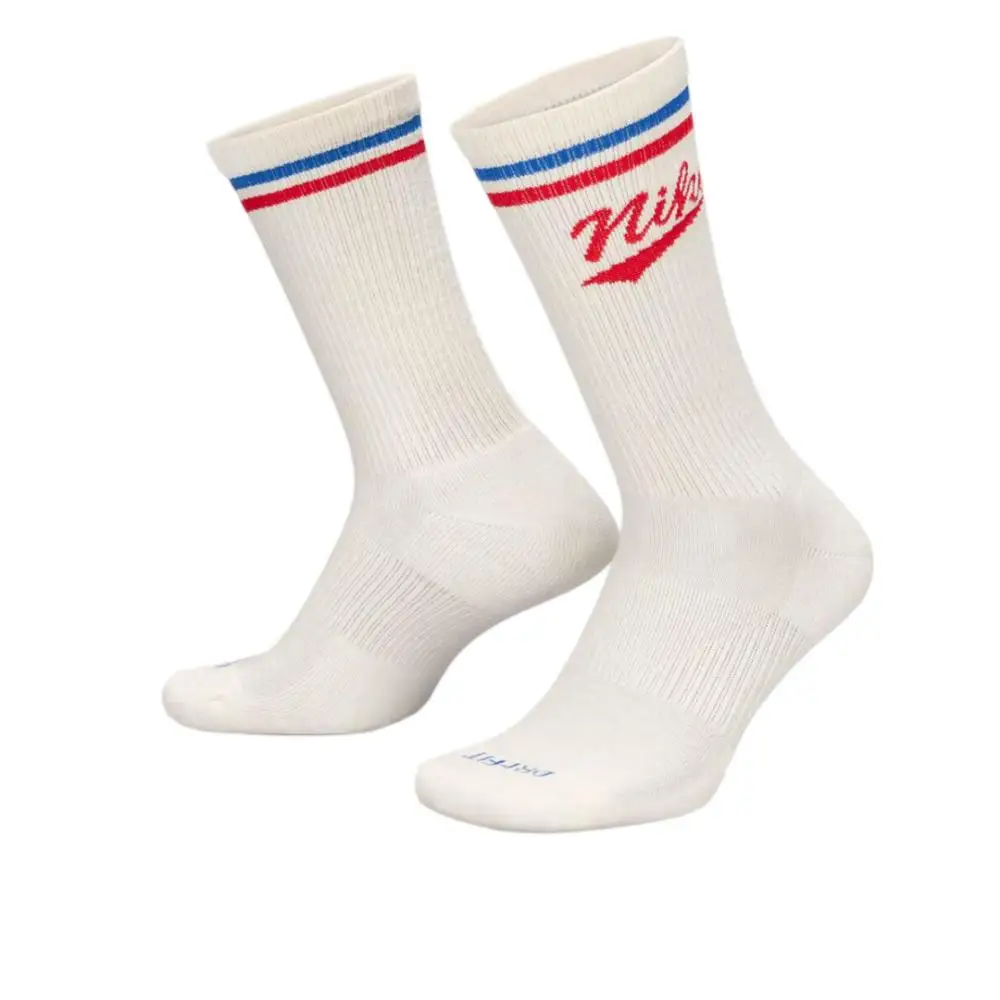 

Nike (NIKE) Men's and Women's Printed Casual Sports Socks (Mid-Calf, Moisture-Wicking, Comfortable) 3-Pack HJ9336-901