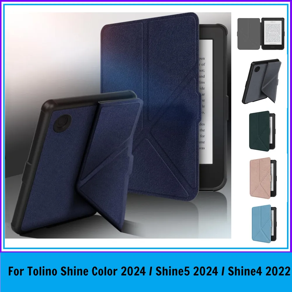

Smart Case for Tolino Shine Color 2024 / Shine 5 2024 / Shine 4 Case 6" EBook eReader Magnetic with Soft TPU Back Stand Shell