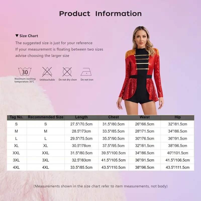 Women Circus Costume Ringmaster Tulle Skirted Tutu Leotard Dress Festival Long Sleeve Fringed Shoulder Halloween Fancy Costume - Image 5