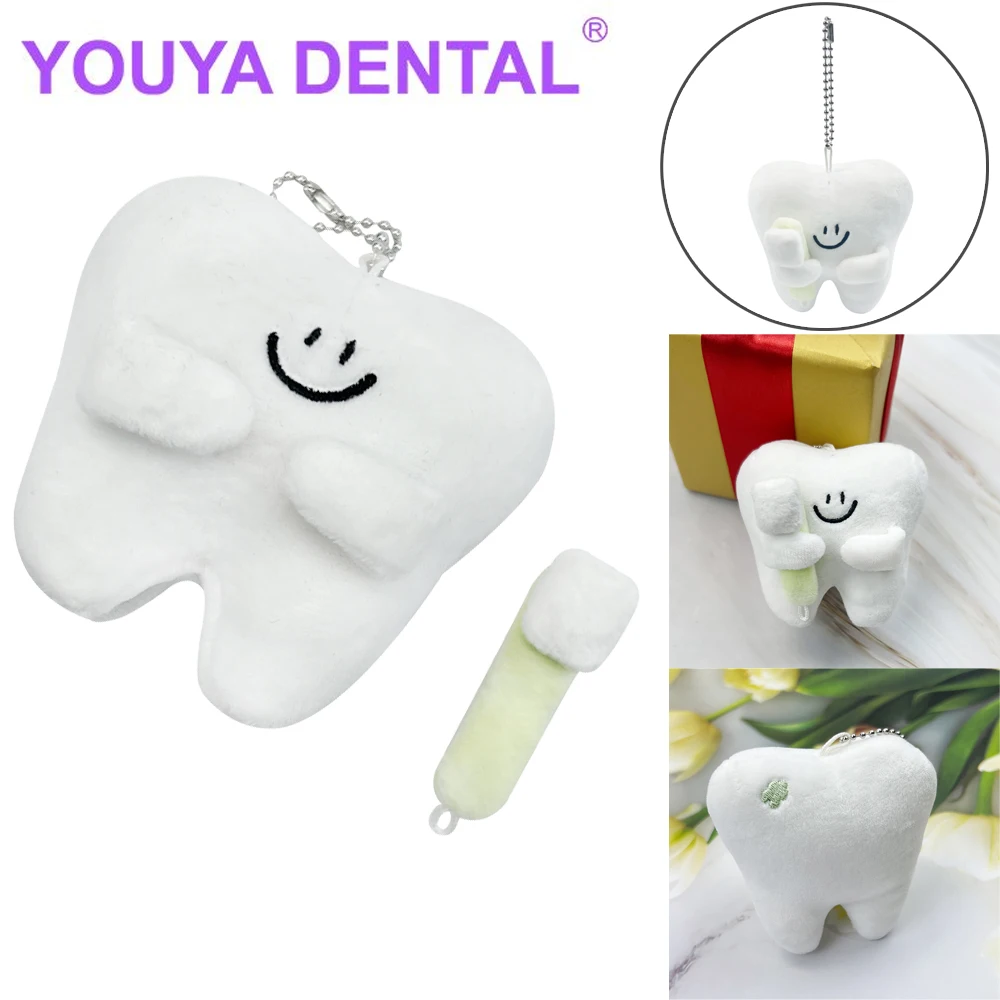 1Pcs Keychain Creative Mini Tooth Model Keyring For Kids Learn Brushing Schoolbag Pendant Backpack Ornament Dentist Clinic Gifts