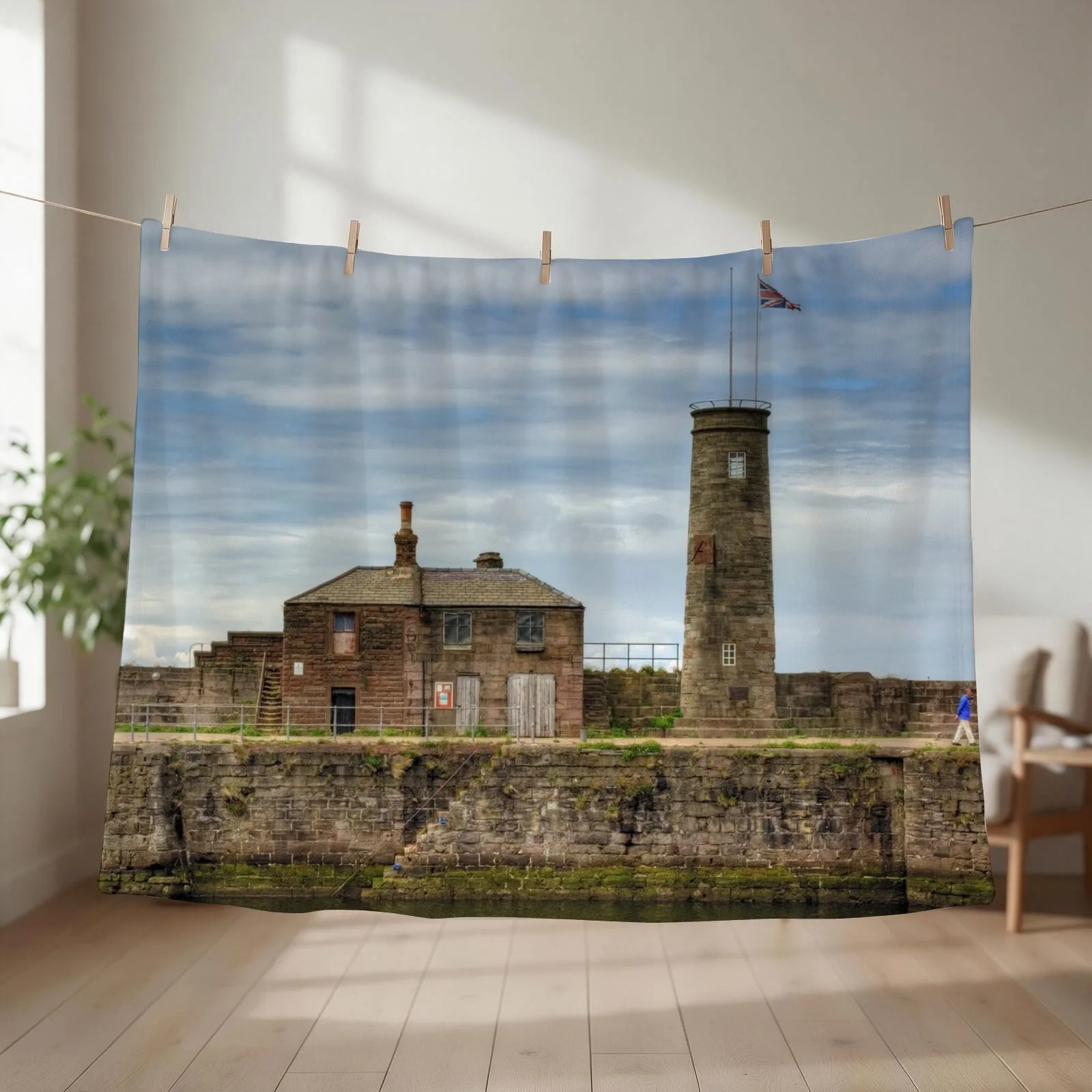 Whitehaven Old Quay Throw Blanket Weighted Summer Softest Shaggy Blankets