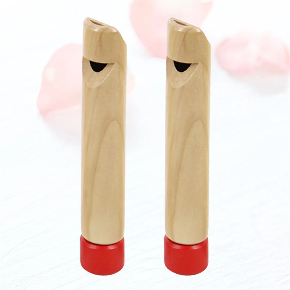 

2Pcs Wooden Round Whistle for Musical Instrument with Voice Change Feature Enhance Music Interest Rhythm Sense
