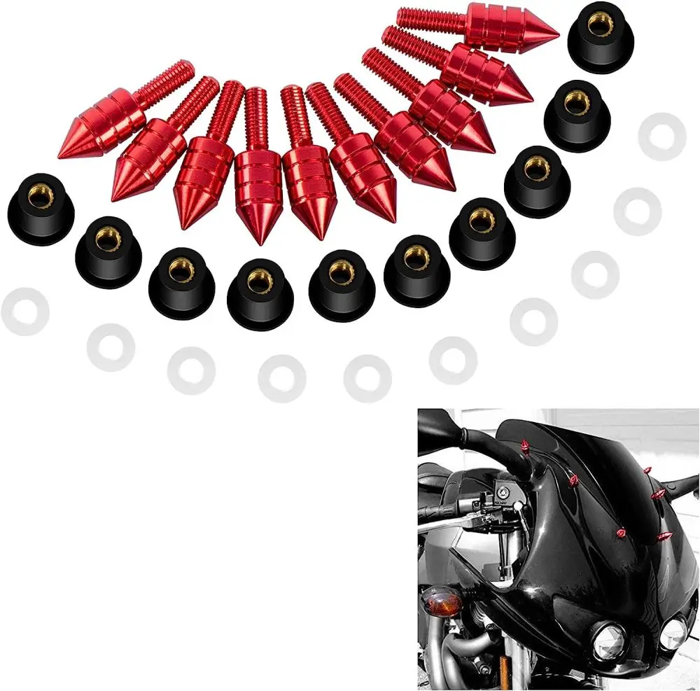 

10pcs Motorcycle Windshield Bolts Screw Nut Washers Kit Windshield Panel Mounting Hardware Modified Parts