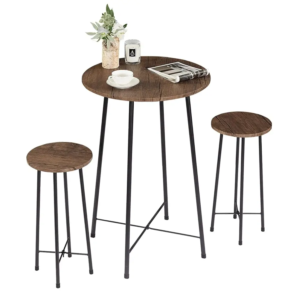 

Free ShippingFree Shipping3 Piece Pub Table and Chairs Sets Counter Height Bistro Bar Sets with 2 Barstools for Kitchen Breakfas