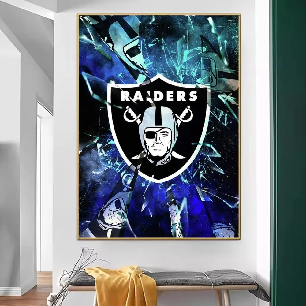 Raiders O-Oakland Poster Fancy Wall Sticker for Living Room Bar Vintage Decorative Painting Middle