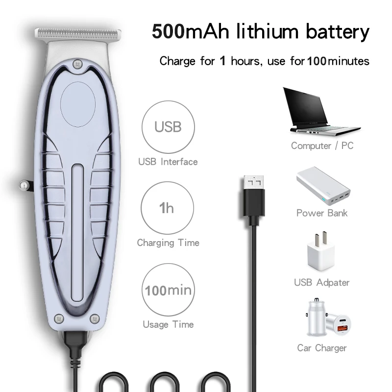 HIENA Professional Electric Hair Clippers 800mah Powerful Battery Electric Hair Trimmer Adjustable Speed LED Digital Carving