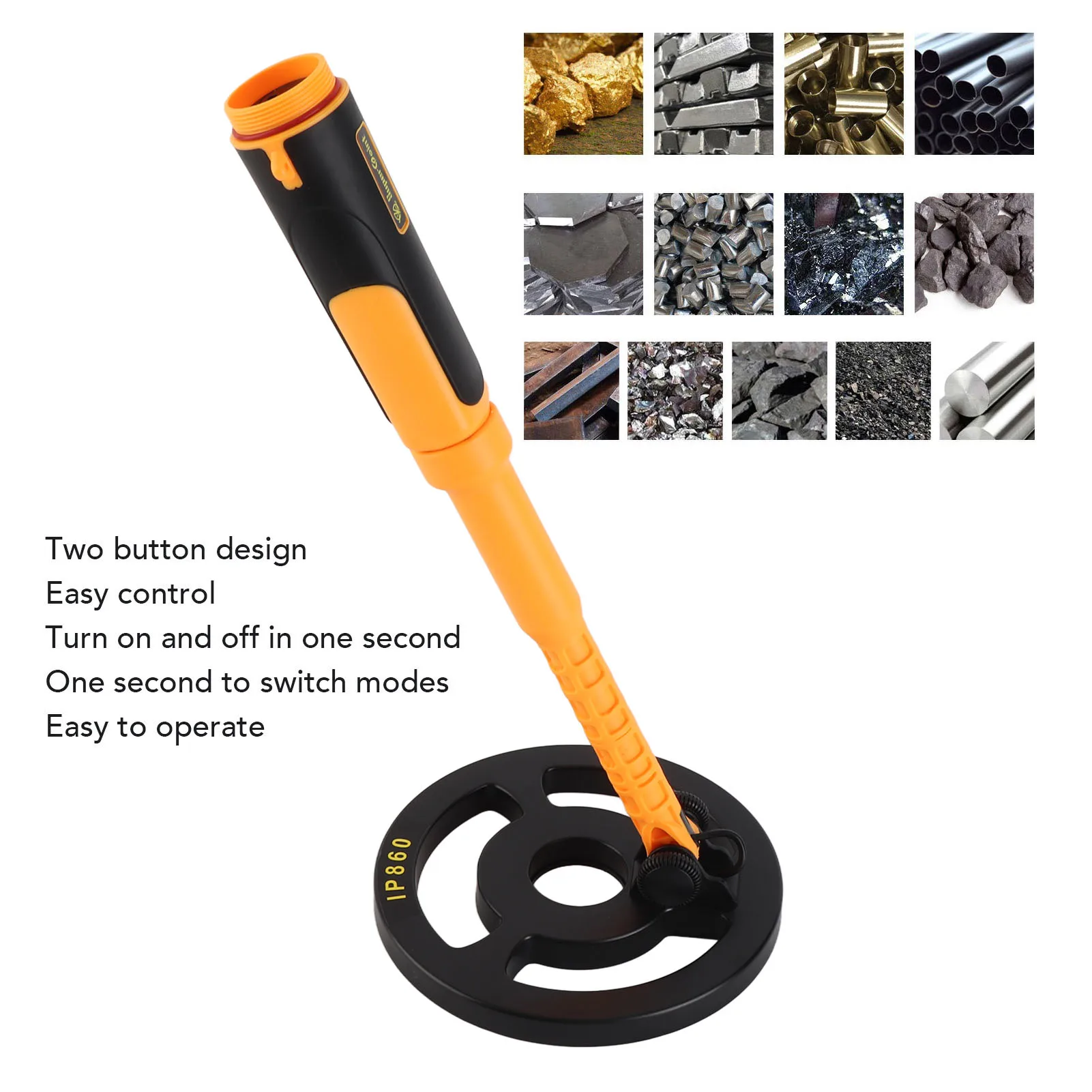 

Handheld Metal Detector High Sensitivity Easy Control Operation Rechargeable Battery Metal Scanning Finder
