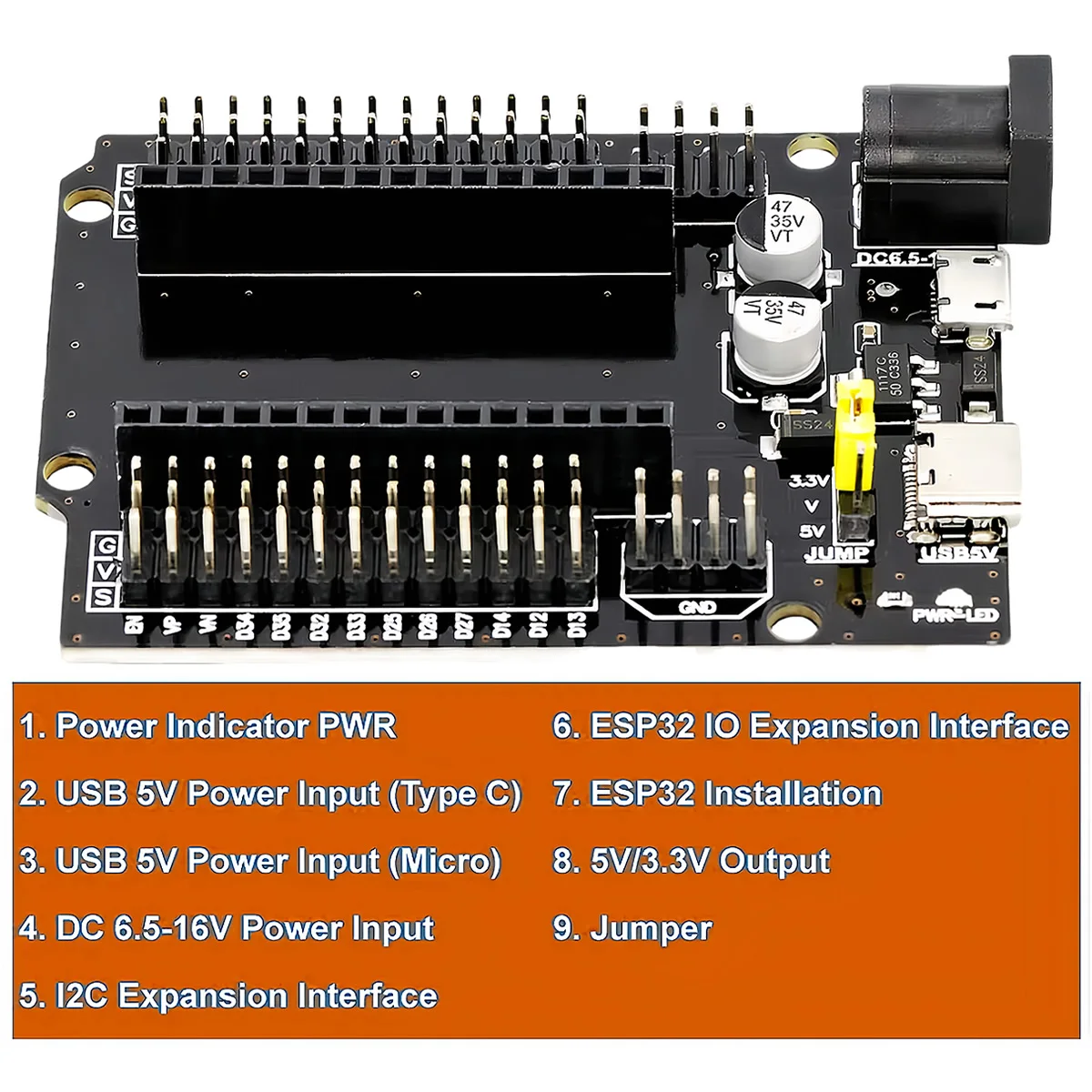 ESP32-WROOM-32 Expansion Development Board DEVKIT V1 30P Power Board Module ESP32S Shield Development Expansion Board