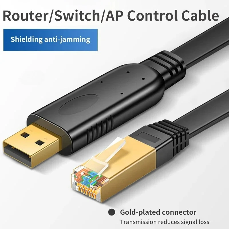 USB to RJ45 Console Cable RS232 Serial Adapter for Laptop Computer Cisco Router USB RJ 45 8P8C Converter Console Cable 1.8m 3m
