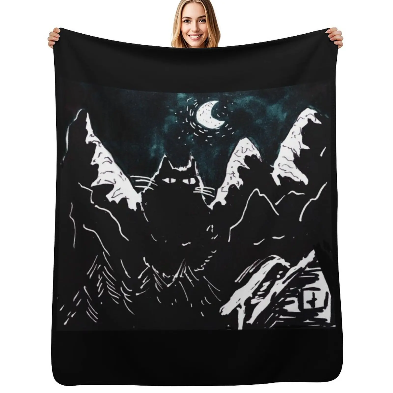 

Jólaktturinn - The Yule Cat Throw Blanket blankets and throws anime Summer For Decorative Sofa Blanket