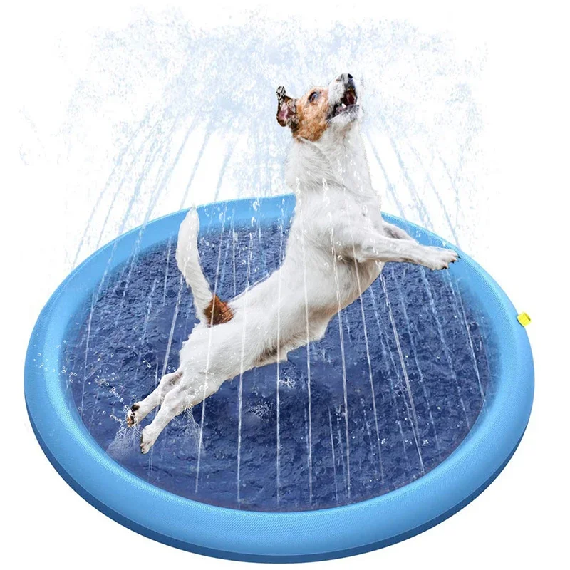 170 * 170cm Pet Game Cooling Pad Swimming Pool Water Spray Pad Inflatable Water Spray Pad Bathtub Summer Dog Cooling Bathtub