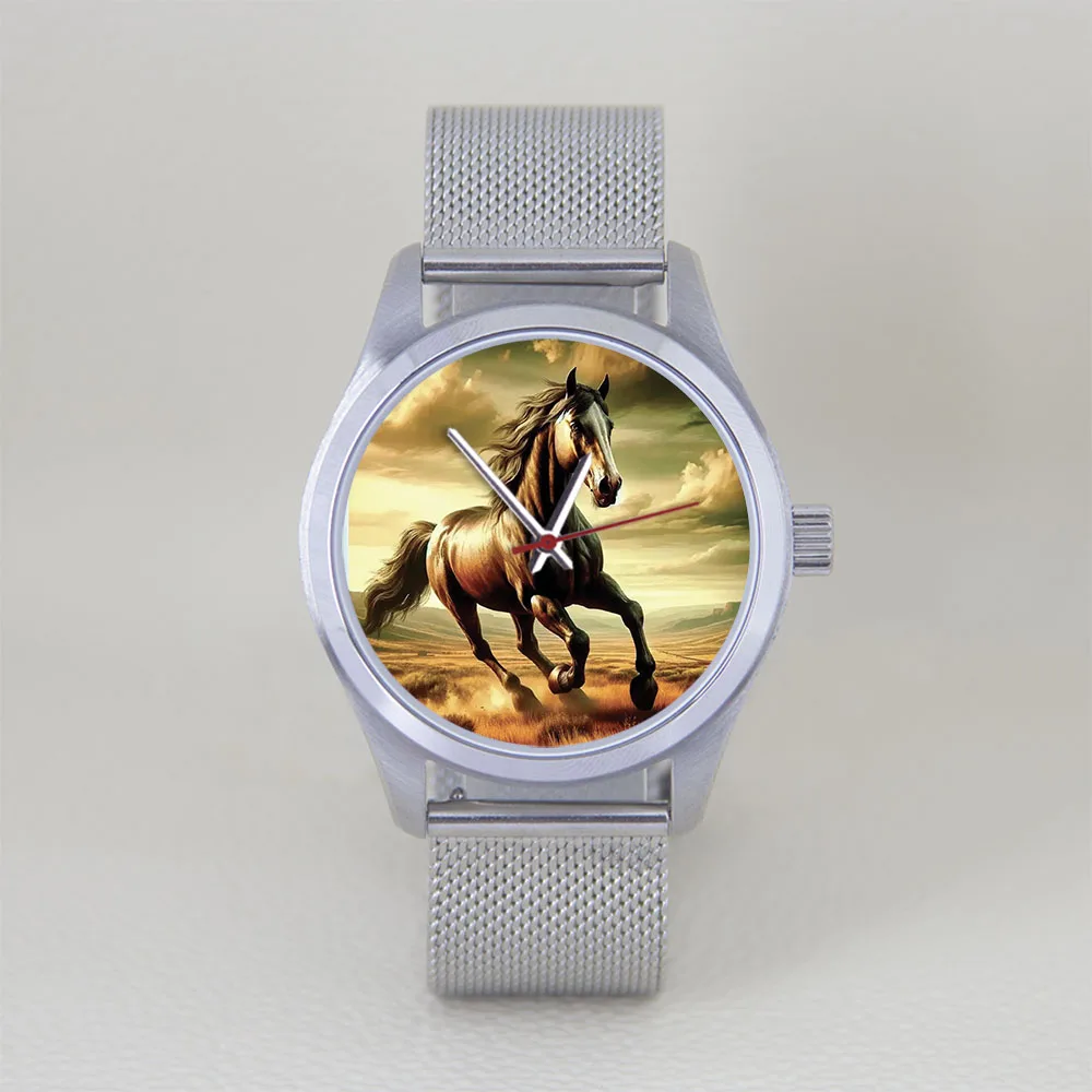 Unisex 5BAR Waterproof Quartz Watch Customizable Dial 316 Stainless Steel Case Leather Silicone Strap Wristwatch