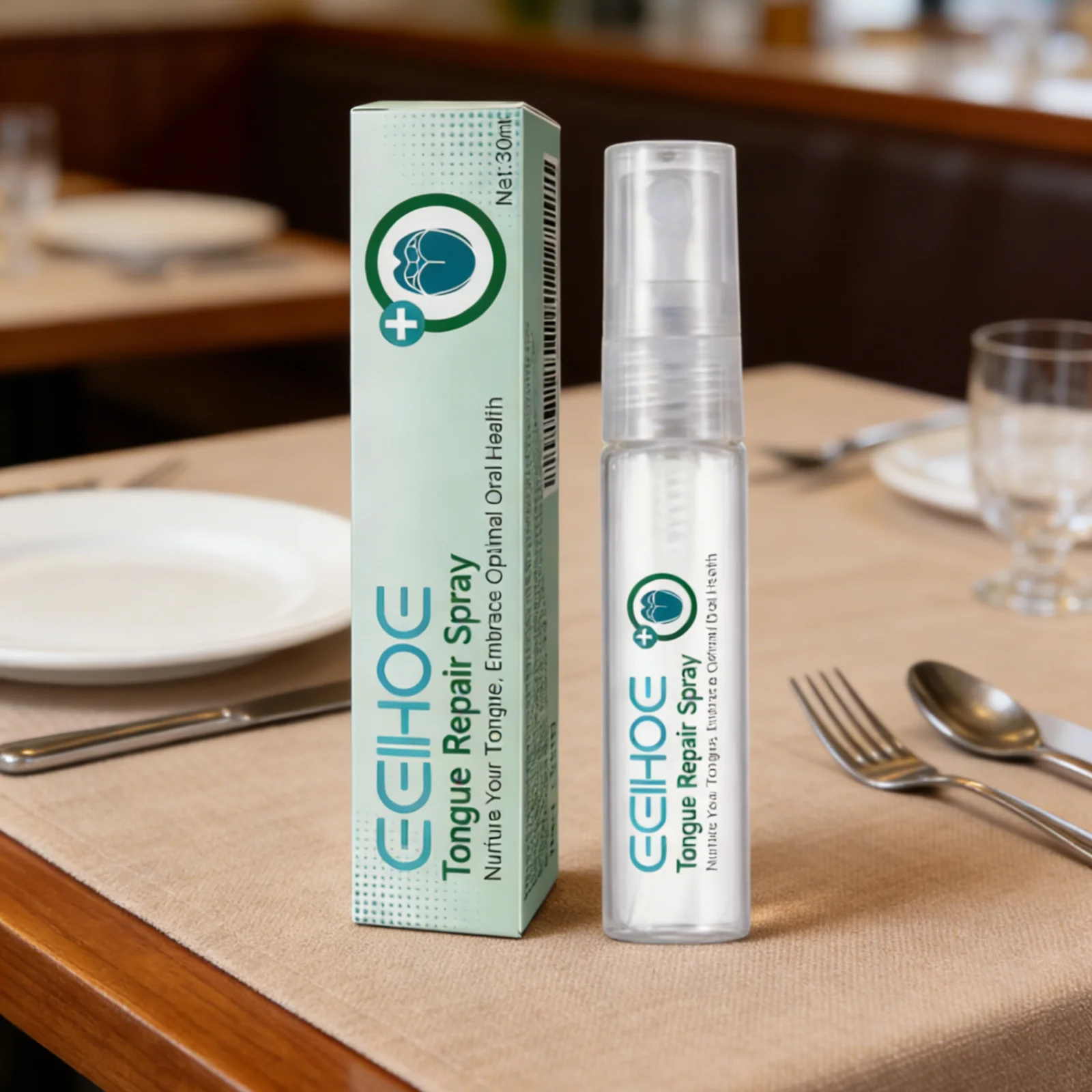 EELHOE Tongue Repair Spray Relieve Dry Mouth Tongue Probiotics Reduce Swelling Fresh Breath Portable Health Oral Care Spray 30ml
