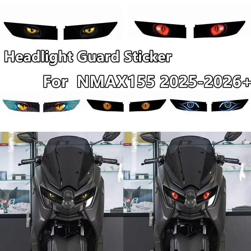 Fit For YAMAHA NMAX155 NMAX 155 2025 2026 Guard Head Light Protection Cover Decals Motorcycle Headlight Sticker Accessories
