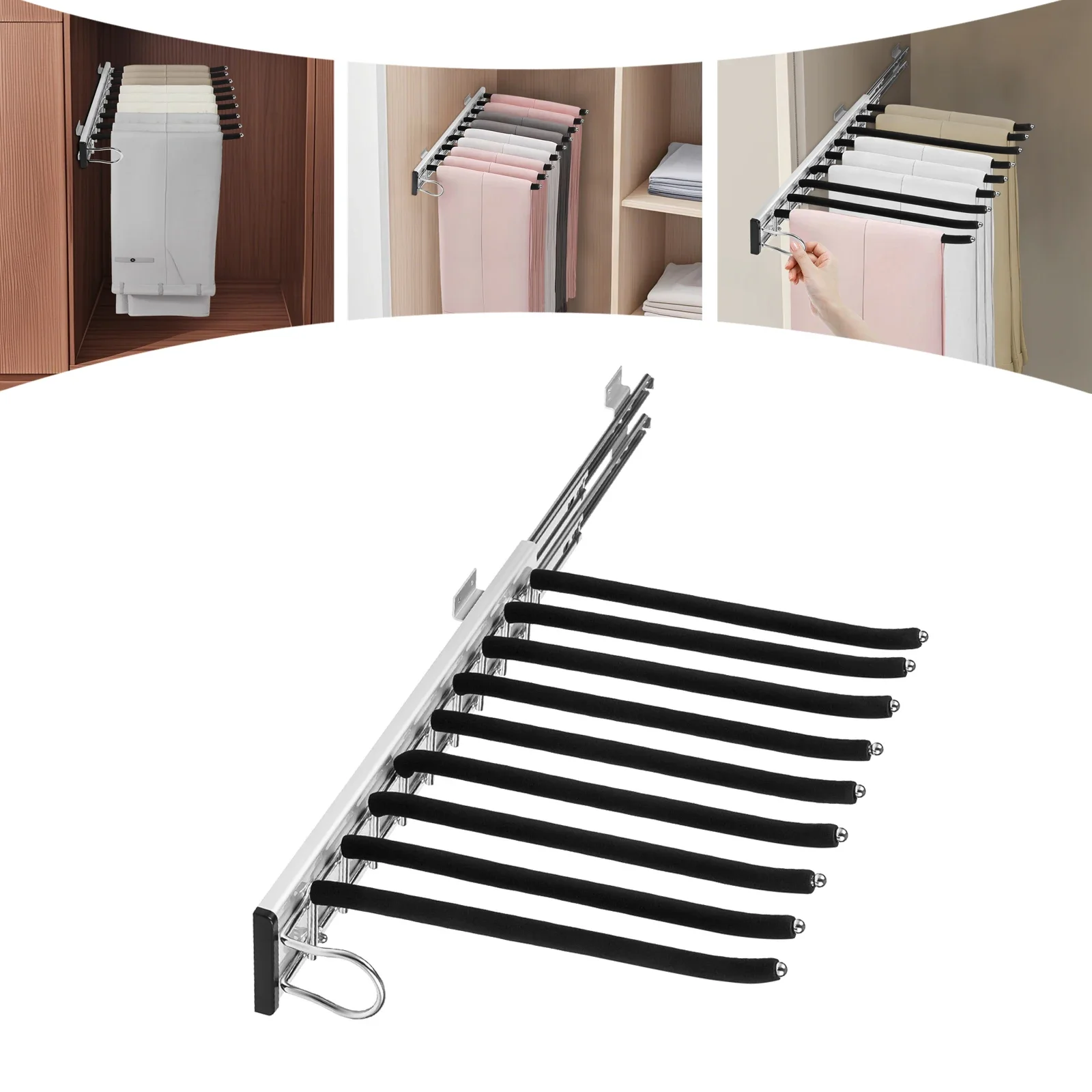 

9-рамная вешалка для брюк, вешалка для брюк, выдвижная вешалка для брюк, вешалка для брюк, гардероб, левая нержавеющая сталь